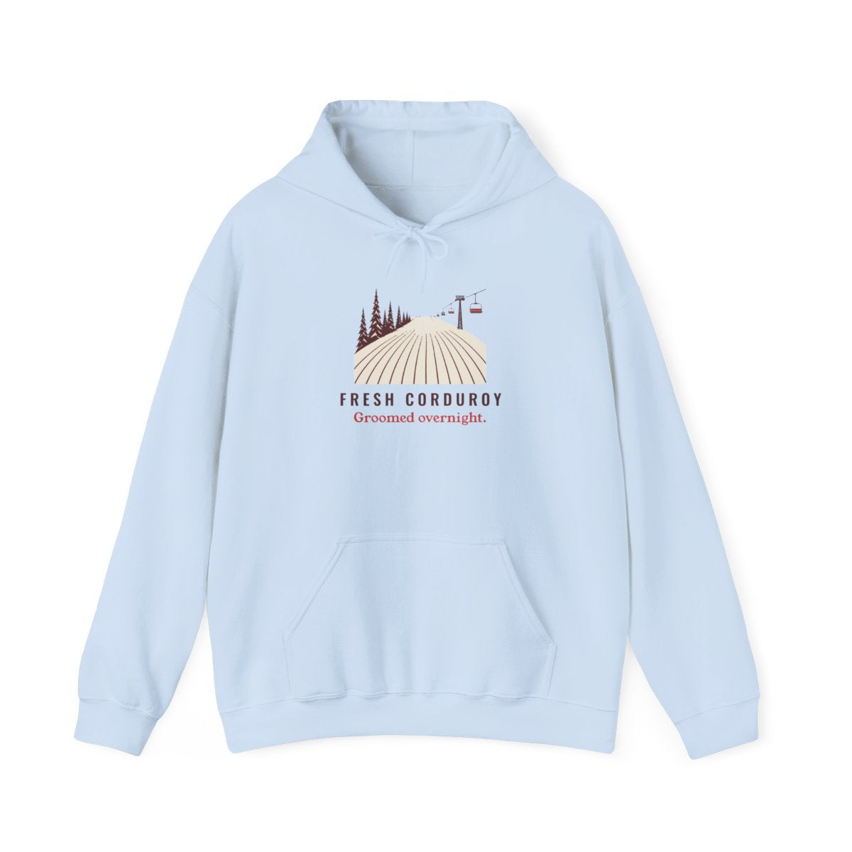 Fresh Corduroy Hoodie in Light Blue, front view