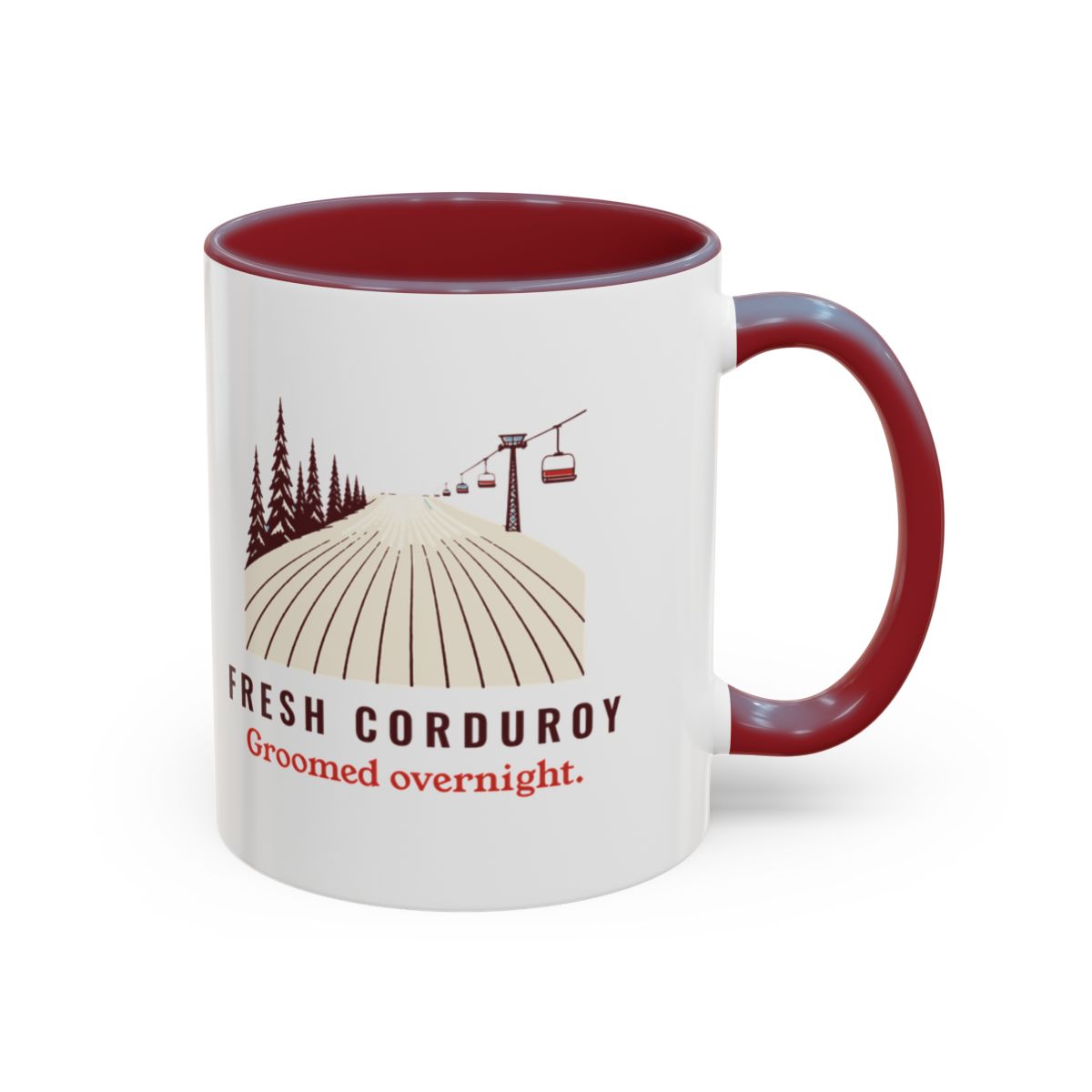 Fresh Corduroy Mug in Maroon, right side