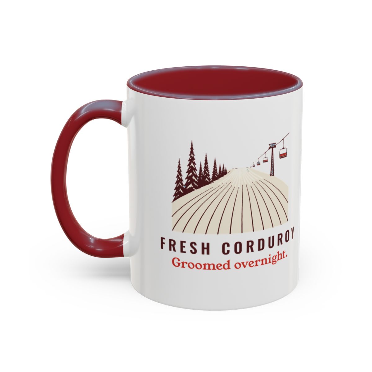 Fresh Corduroy Mug in Maroon, left side