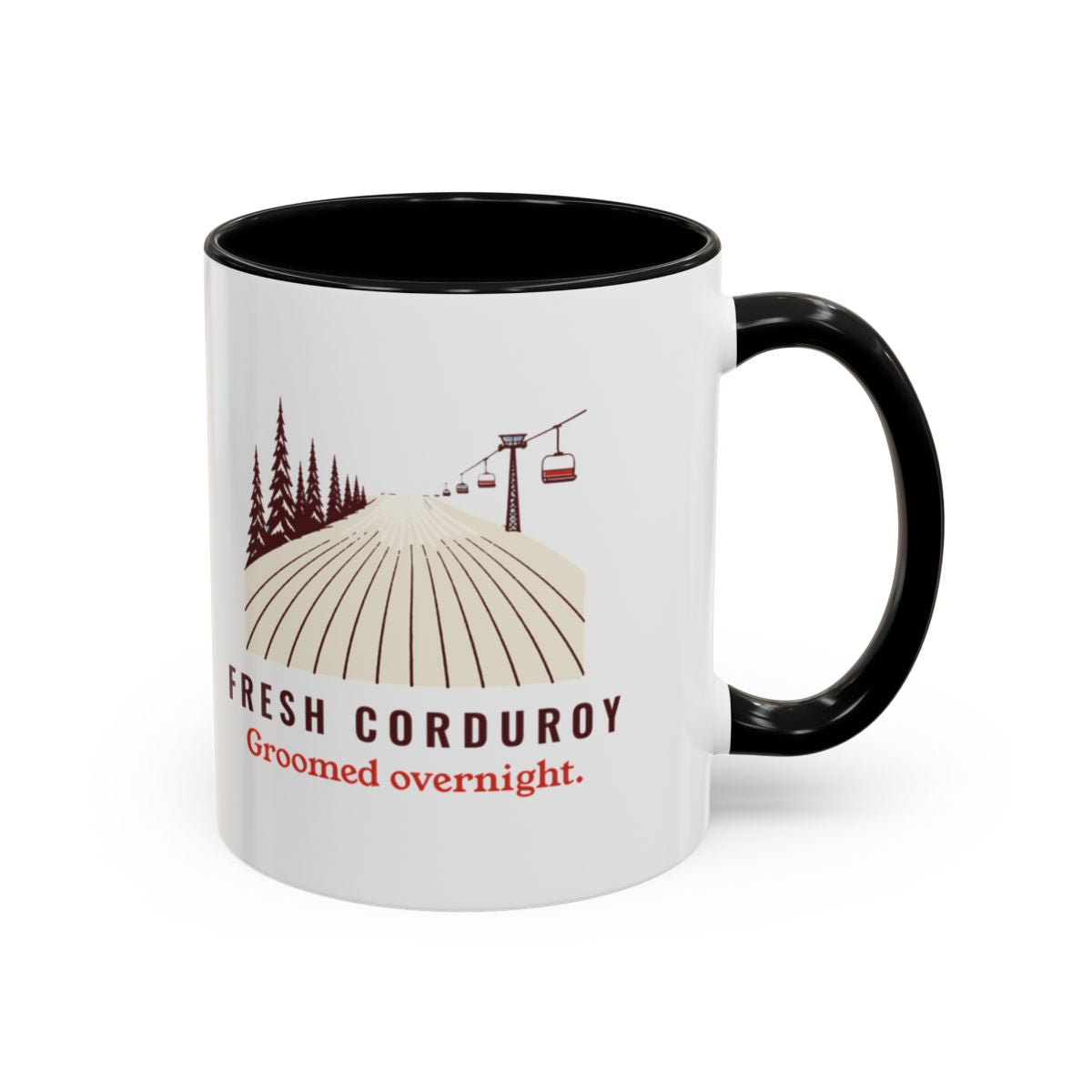 Fresh Corduroy Mug in Black, right side