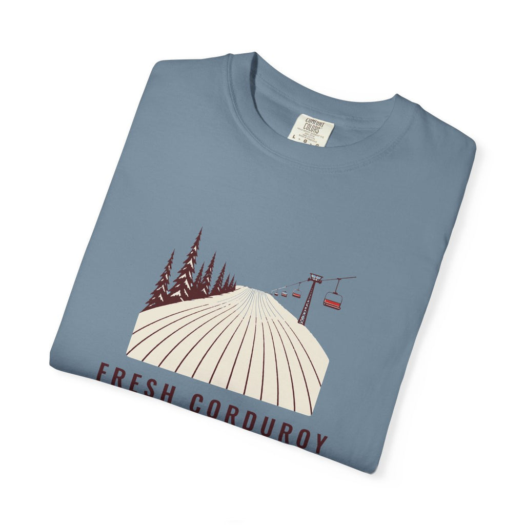 Fresh Corduroy Tee in Ice Blue, folded