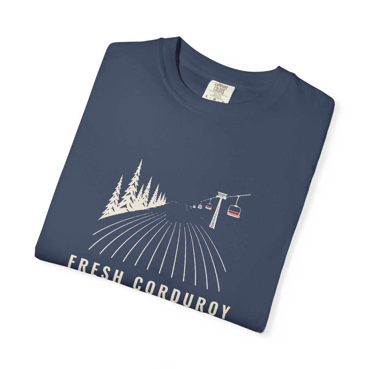 Fresh Corduroy Tee in Midnight, folded
