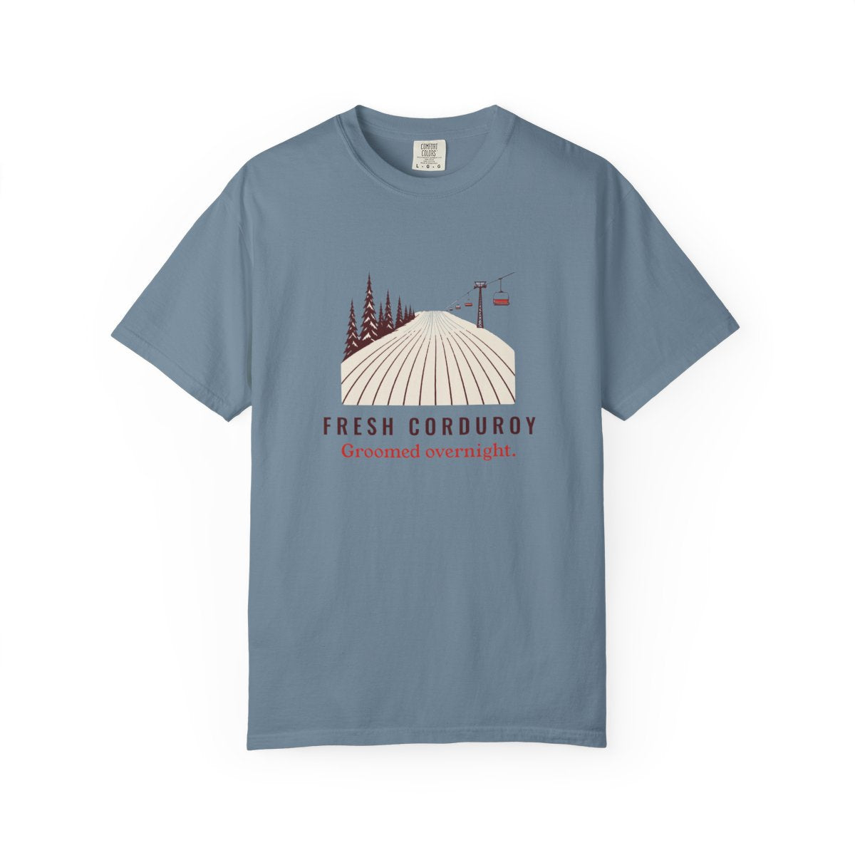 Fresh Corduroy Tee in Ice Blue, front view