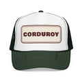 Fresh Corduroy Trucker Hat in Dark Green / White / Dark Green, front view