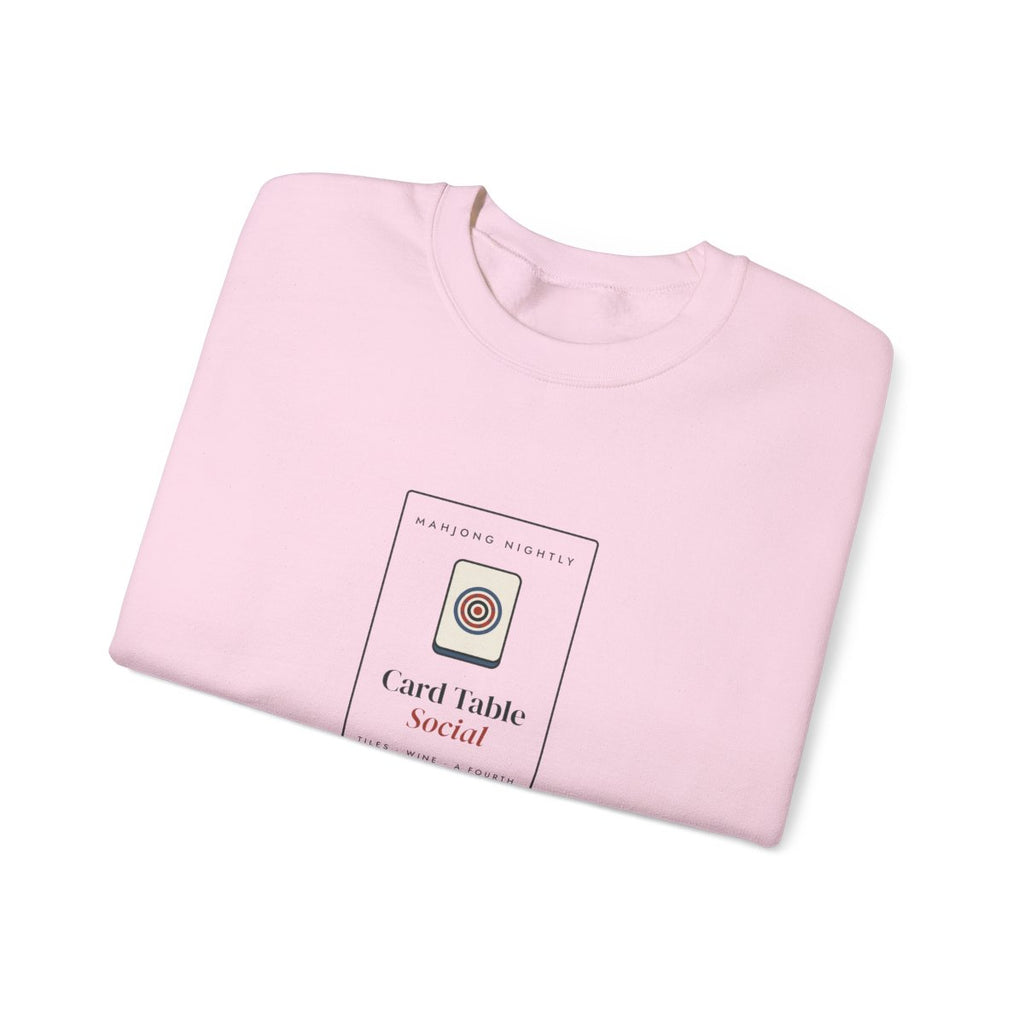 Game Night Matchbook Crewneck in Light Pink, folded