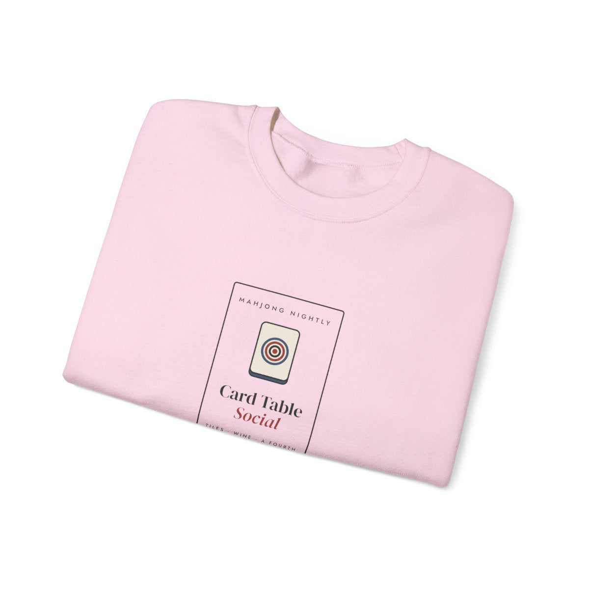 Game Night Matchbook Crewneck in Light Pink, folded