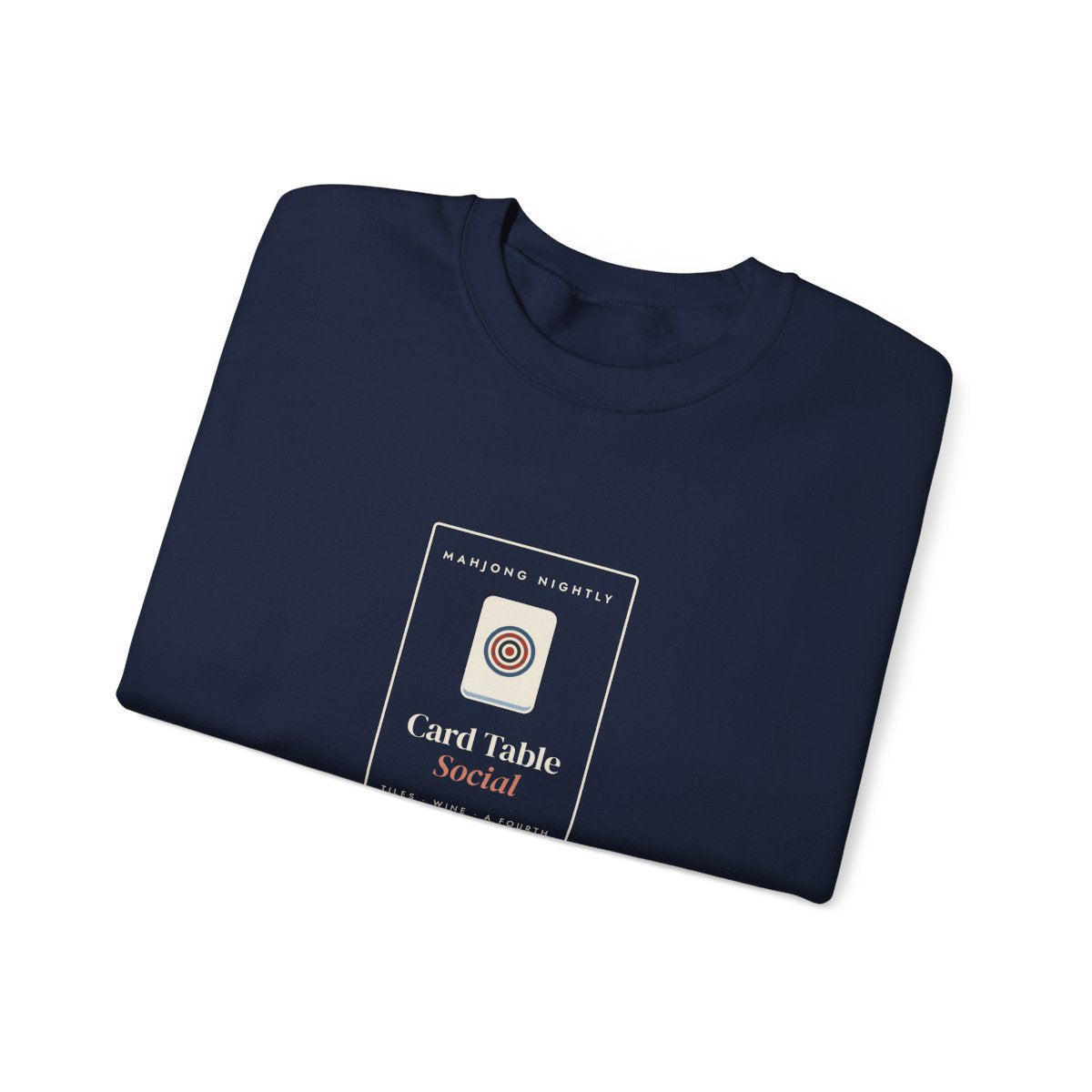 Game Night Matchbook Crewneck in Navy, folded