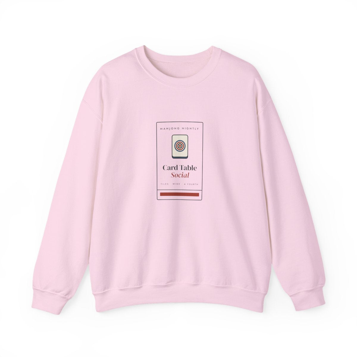 Game Night Matchbook Crewneck in Light Pink, front view