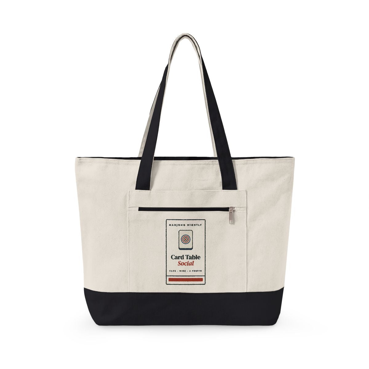 Game Night Matchbook Mahj Bag in Natural/Black, front view
