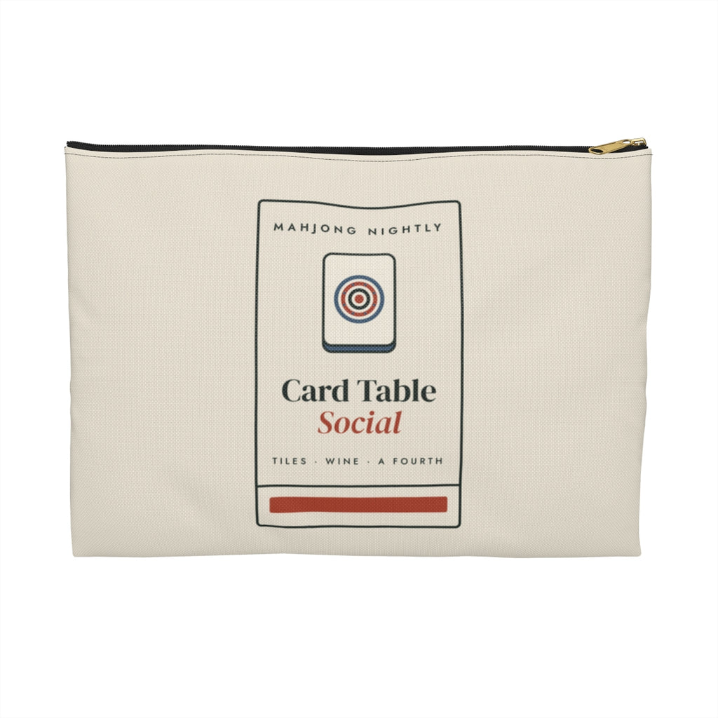 Game Night Matchbook Zip Pouch in Black zipper, front view