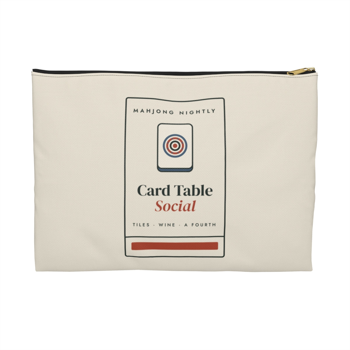 Game Night Matchbook Zip Pouch in Black zipper, front view