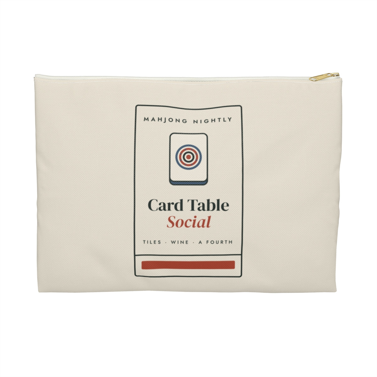 Game Night Matchbook Zip Pouch in White zipper, front view