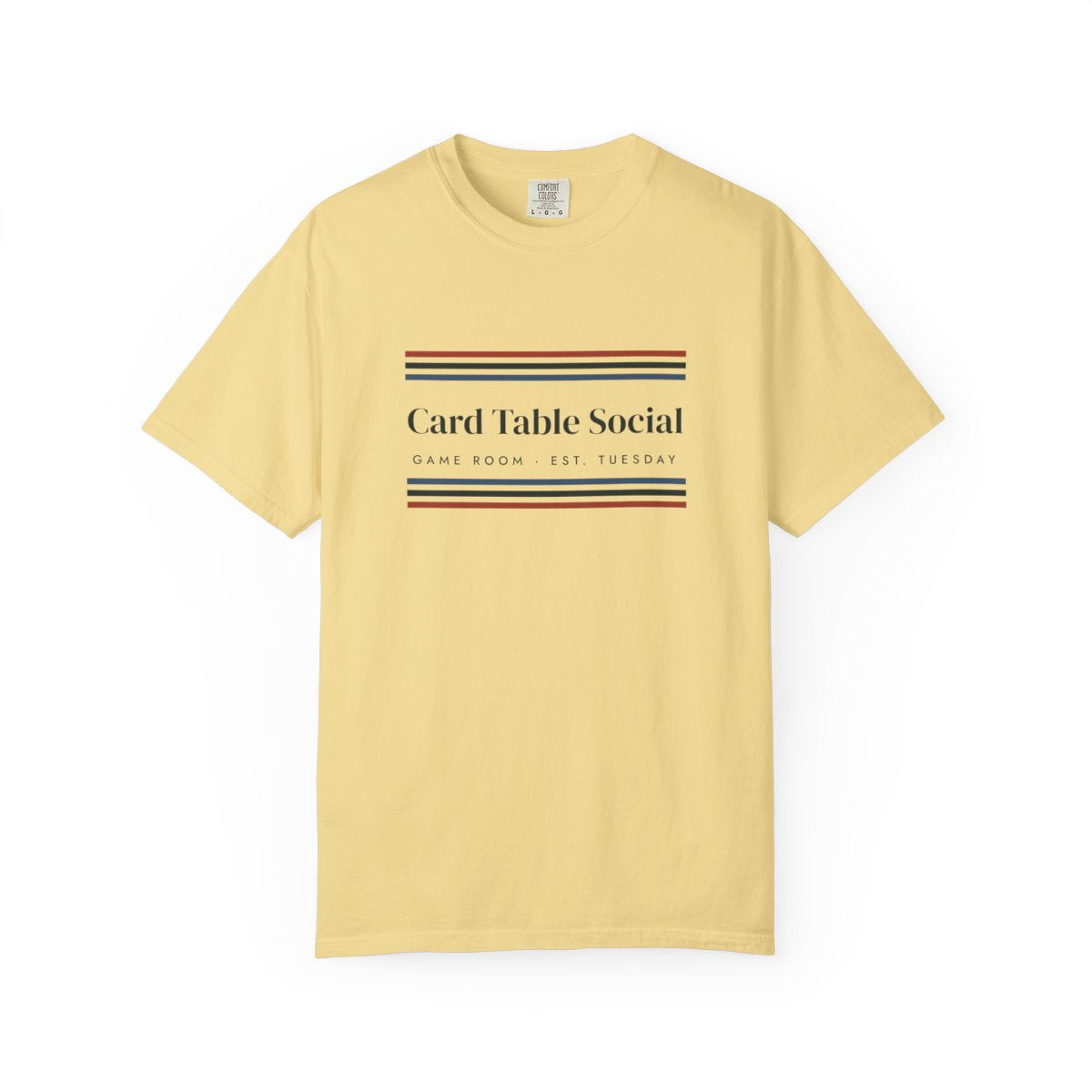 Game Room Stripe Tee in Butter, front view