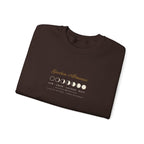 Garden Almanac Crewneck in Dark Chocolate, folded