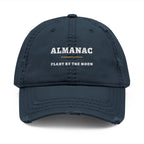 Garden Almanac Dad Hat in Dark Navy, front view
