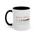 Garden Almanac Mug in Black, left side
