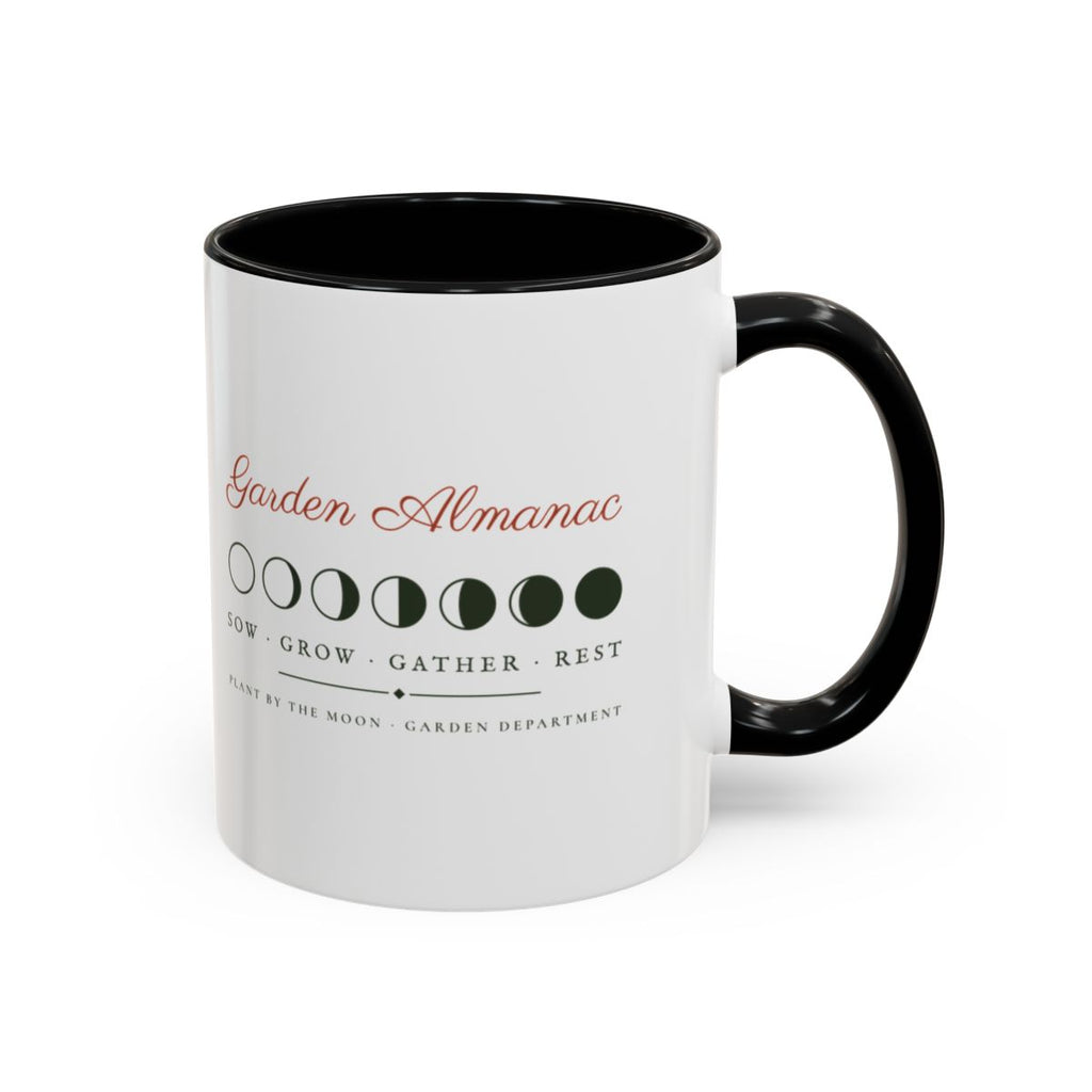 Garden Almanac Mug in Black, right side
