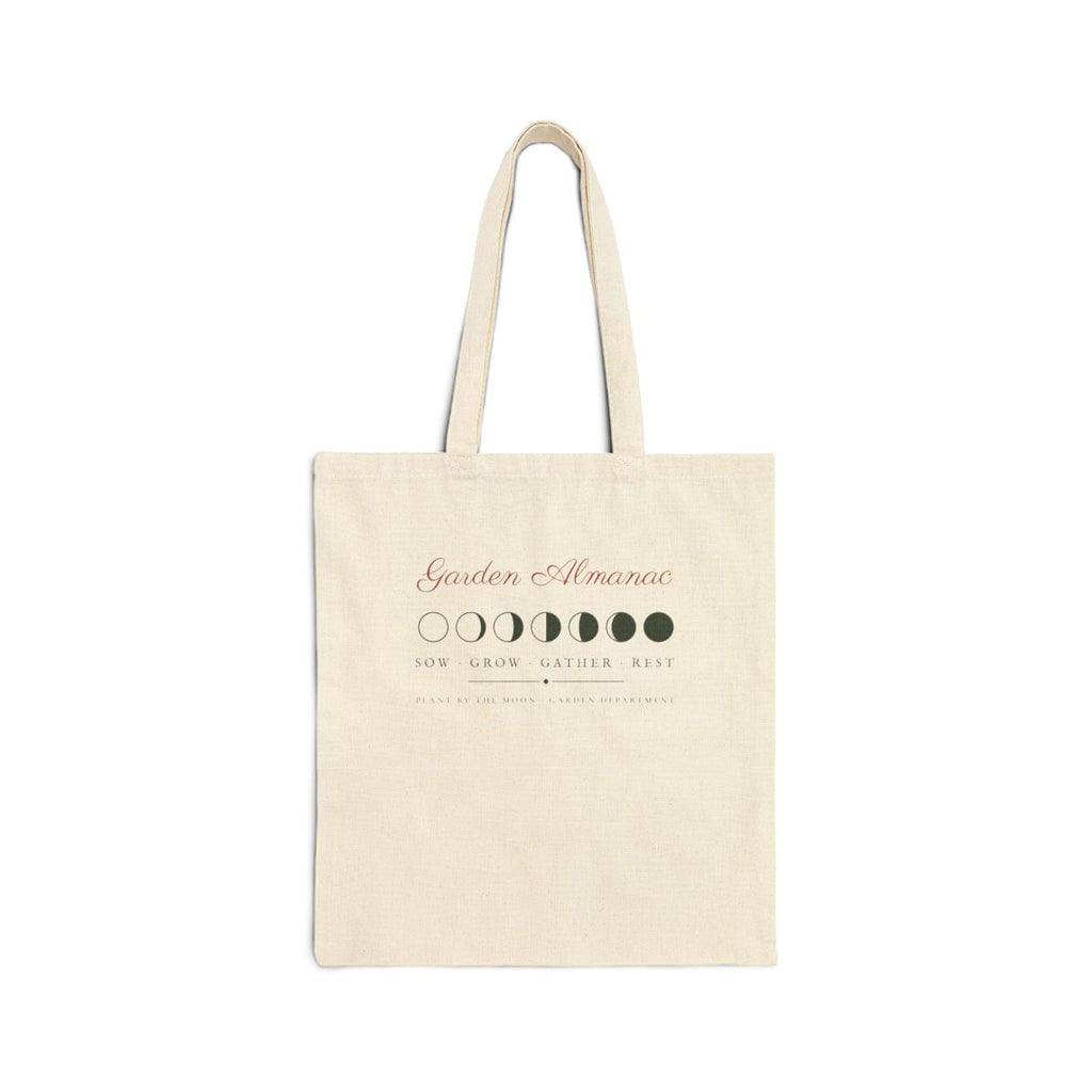 Garden Almanac Tote in Natural, front view