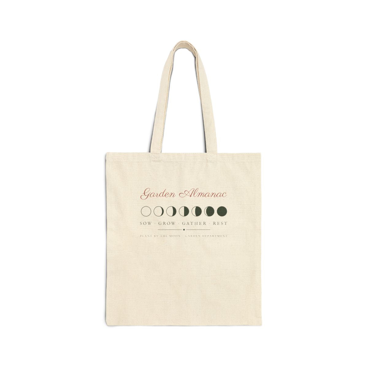 Garden Almanac Tote in Natural, front view