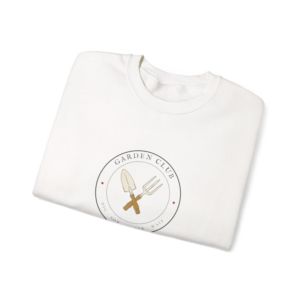 Garden Club Crewneck in White, folded