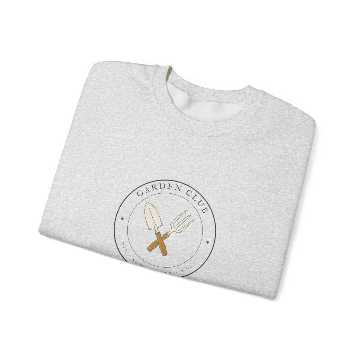 Garden Club Crewneck in Ash, folded