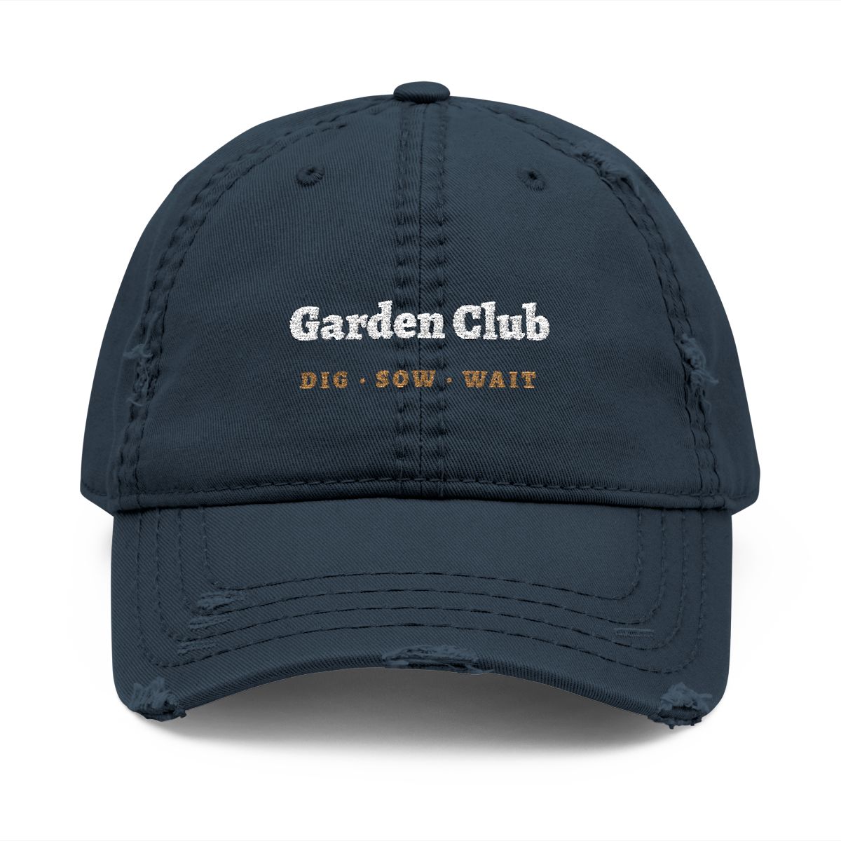 Garden Club Dad Hat in Dark Navy, front view