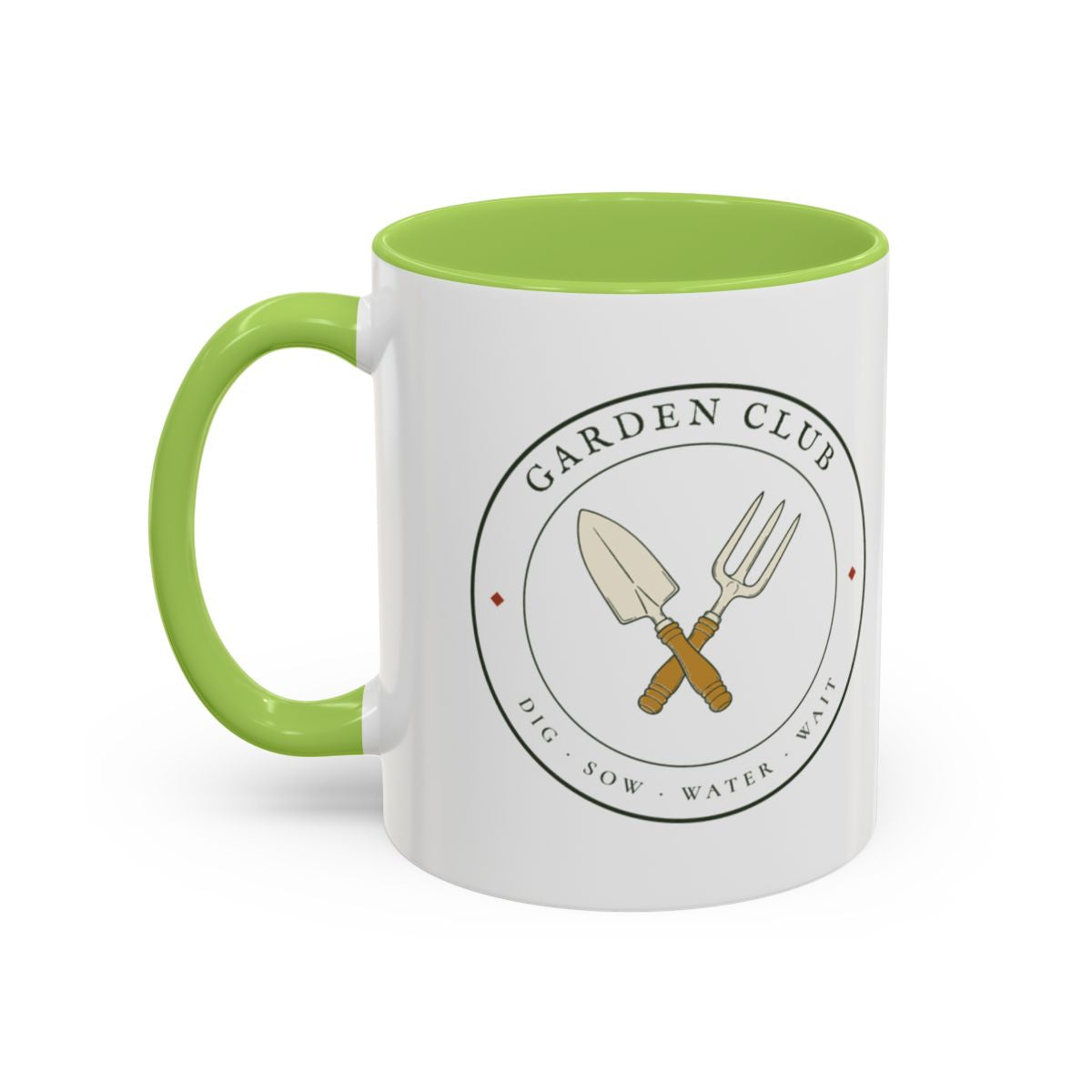 Garden Club Mug in Light Green, left side