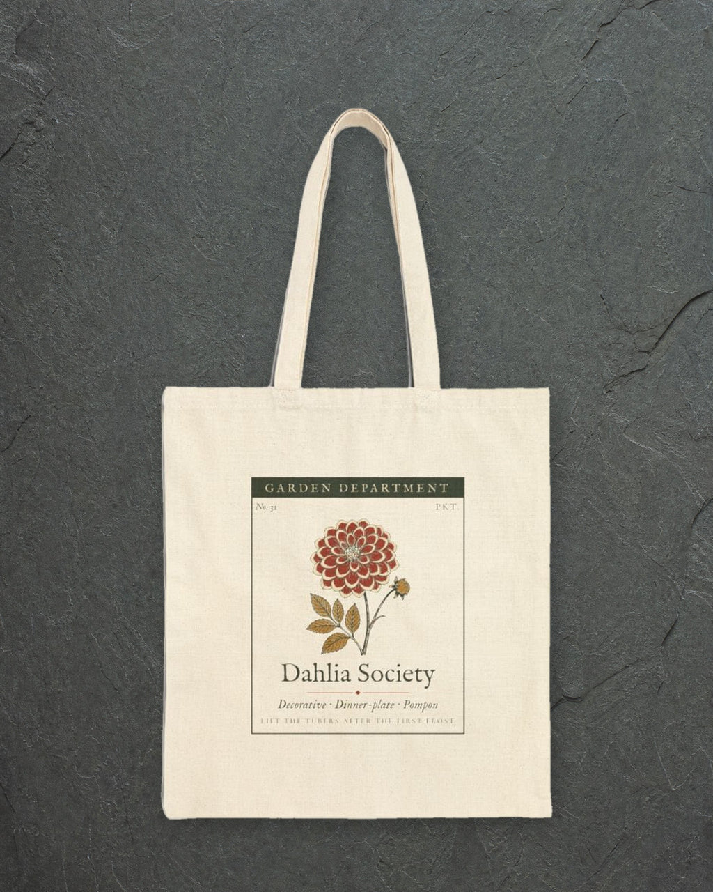 Dahlia Society Tote in Natural, styled
