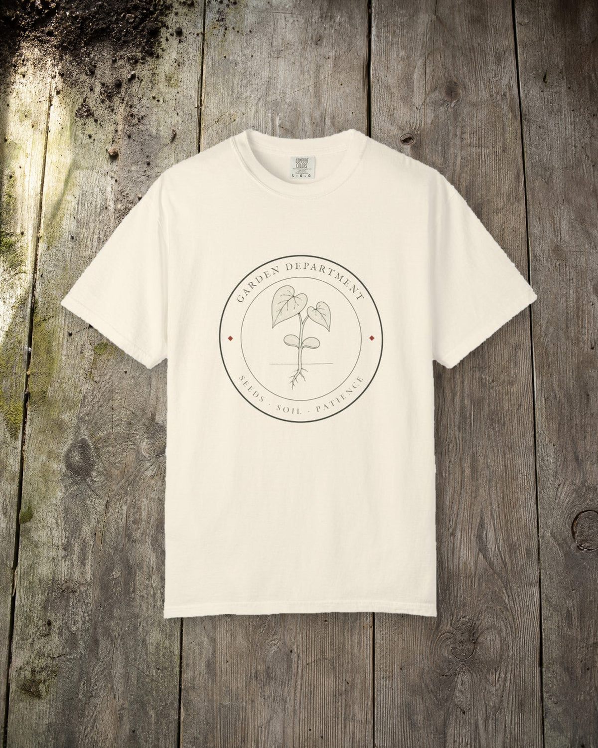 Garden Department Seal Tee in Ivory, styled