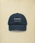 Garden Almanac Dad Hat in Dark Navy, styled