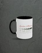 Garden Almanac Mug in Black, styled