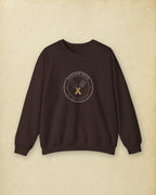 Garden Club Crewneck in Dark Chocolate, styled