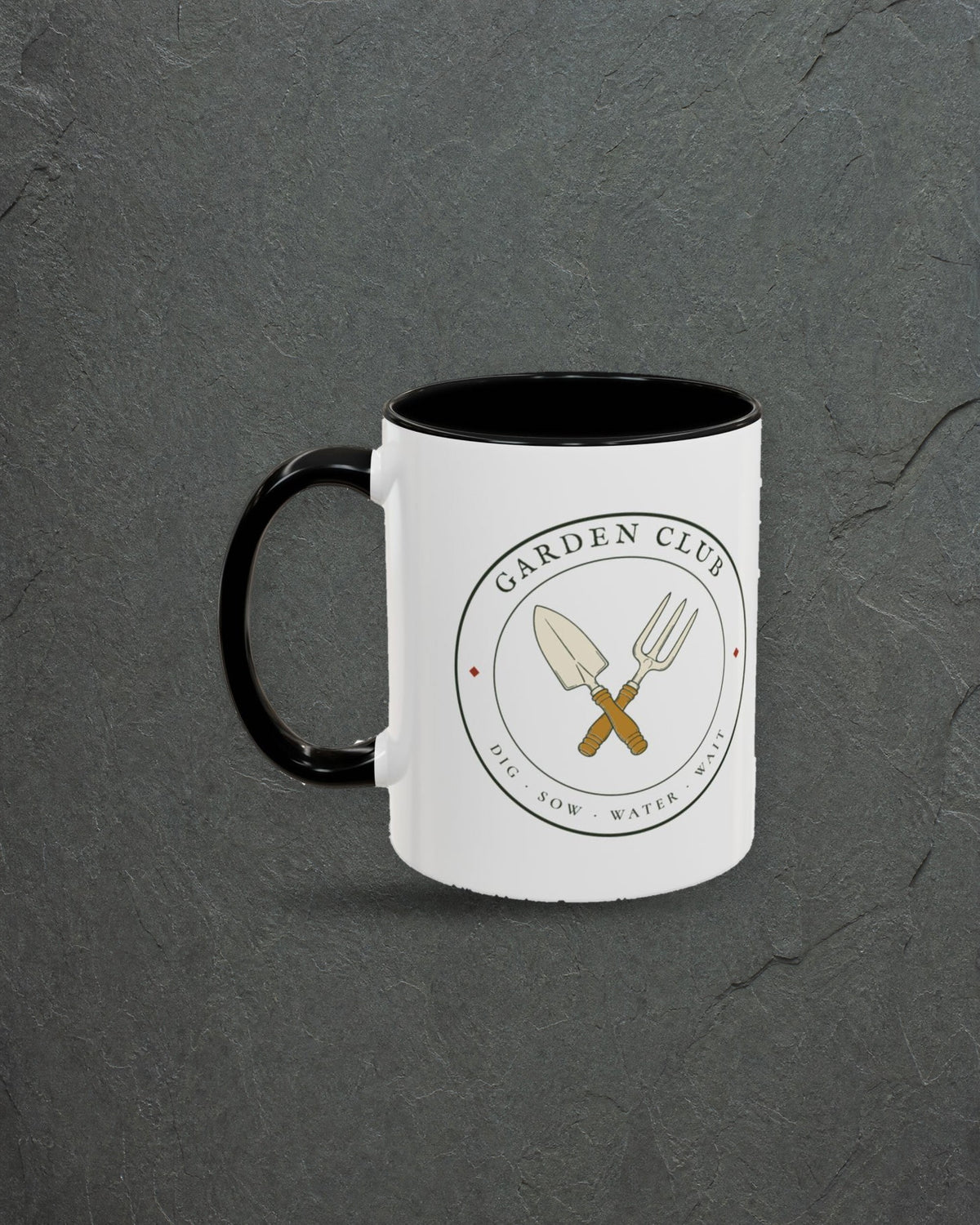 Garden Club Mug in Black, styled