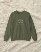 Garden Hours Crewneck in Military Green, styled