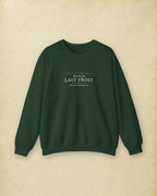 Last Frost Crewneck in Forest Green, styled