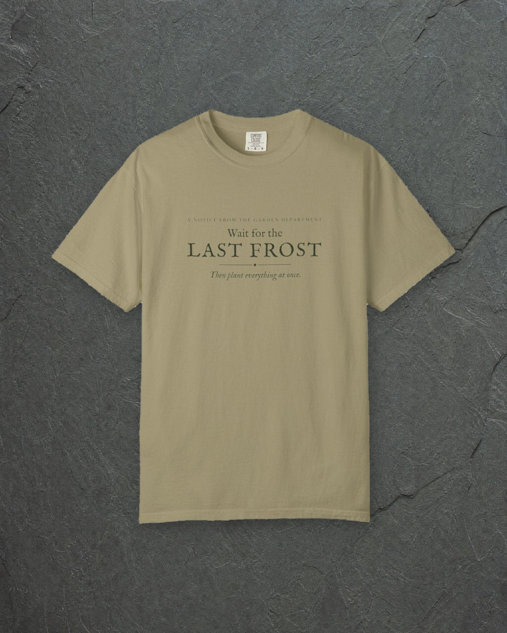 Last Frost Tee in Khaki, styled