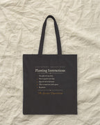 Planting Instructions Tote in Black, styled