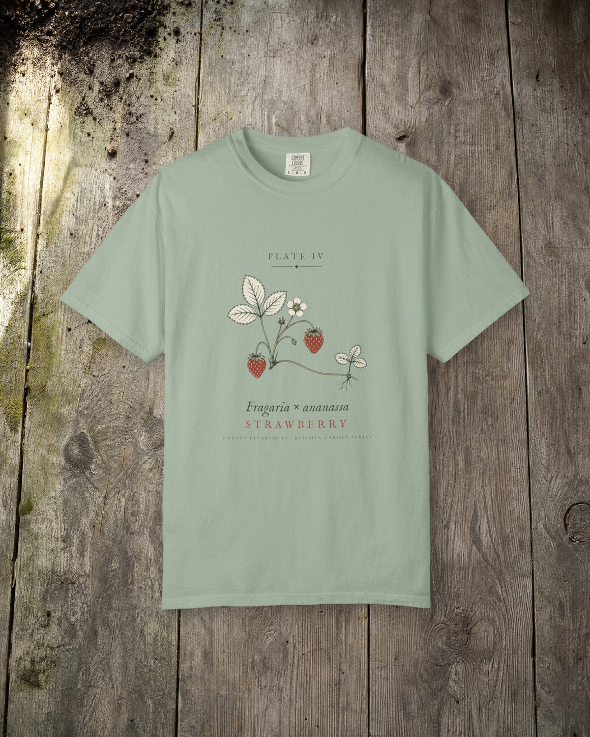 Strawberry Plate Tee in Bay, styled