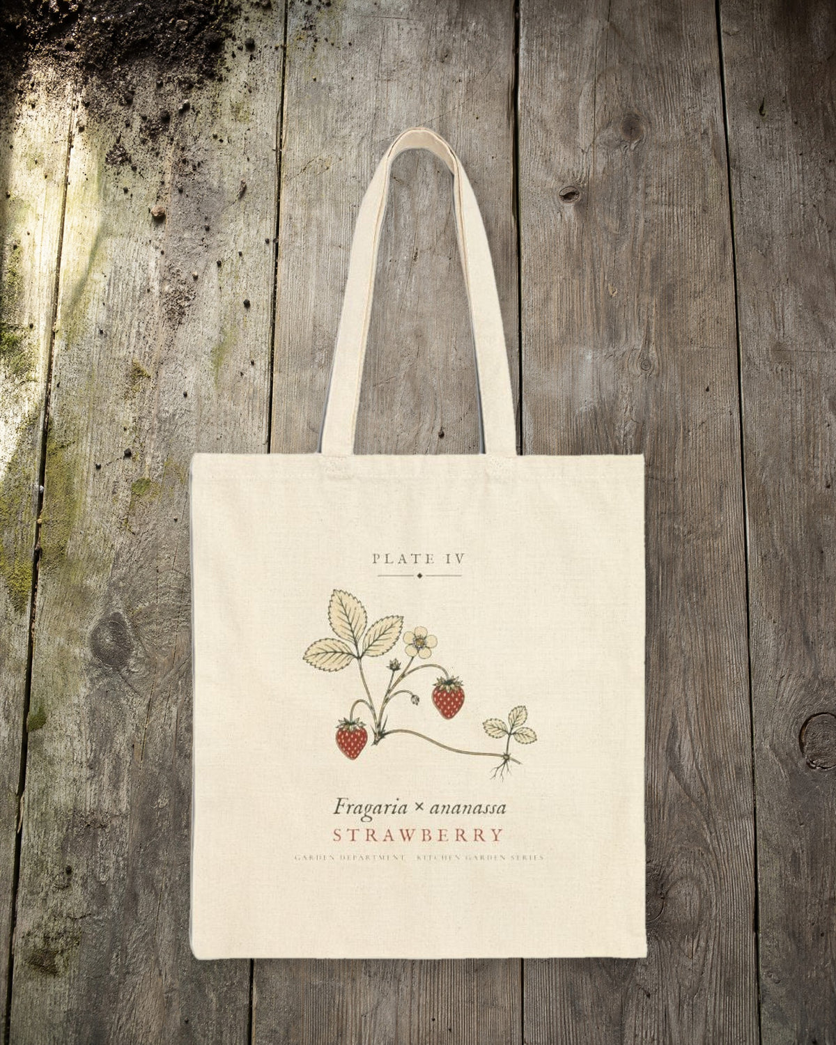 Strawberry Plate Tote in Natural, styled