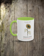 Sunflower Plate Mug in Light Green, styled