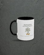 Potato Department Mug in Black, styled