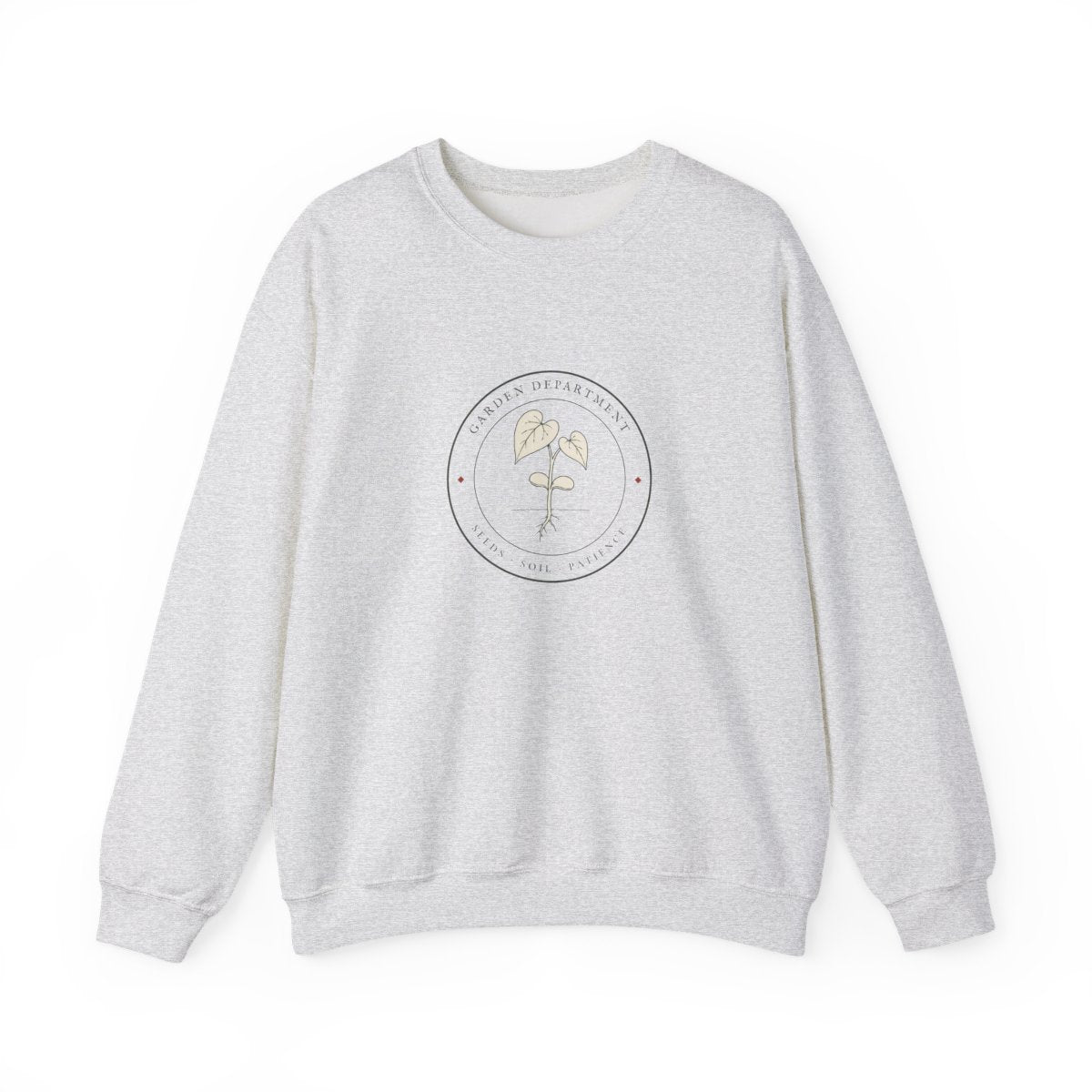 Garden Department Seal Crewneck in Ash, front view