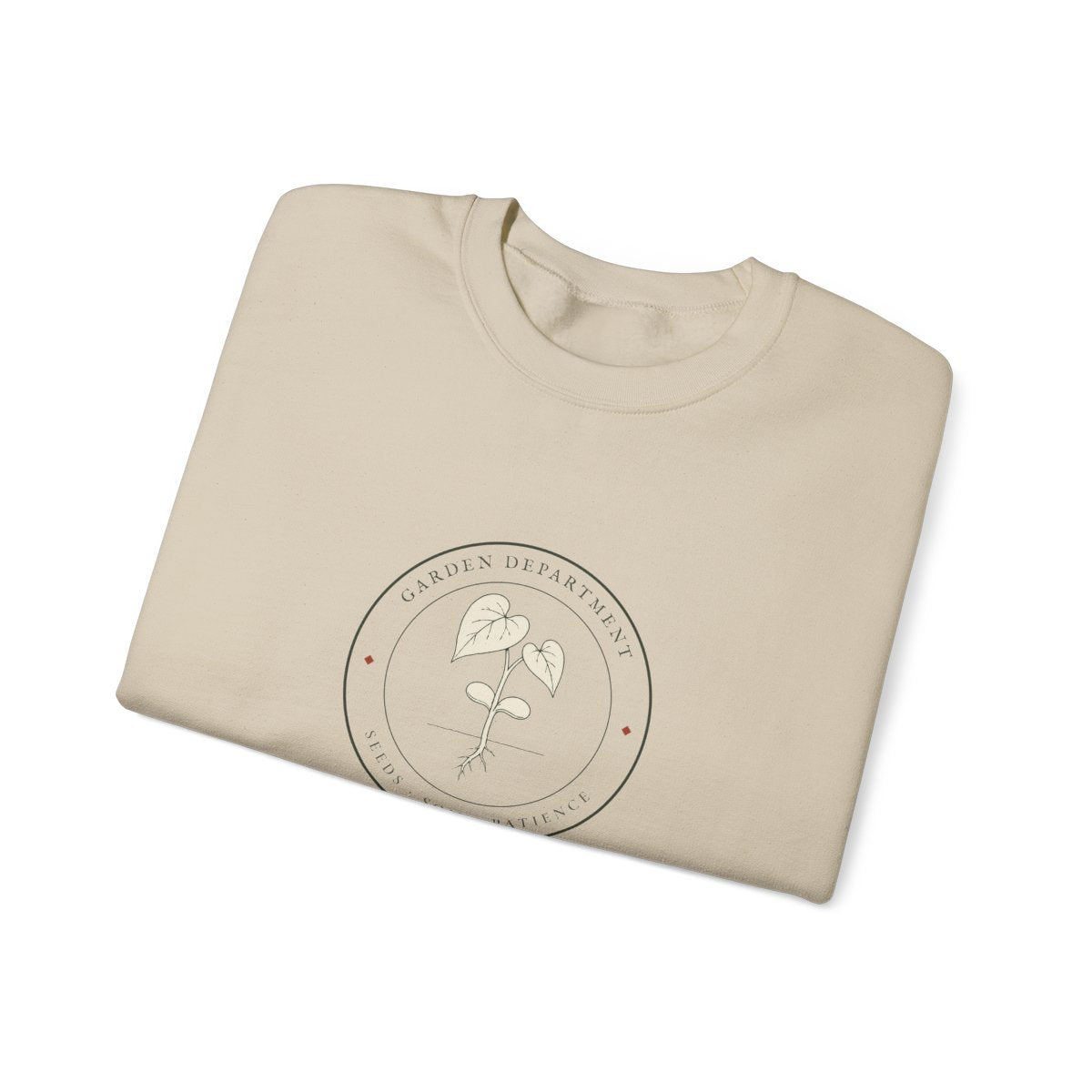 Garden Department Seal Crewneck in Sand, folded