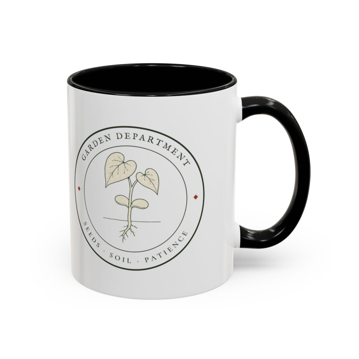 Garden Department Seal Mug in Black, right side