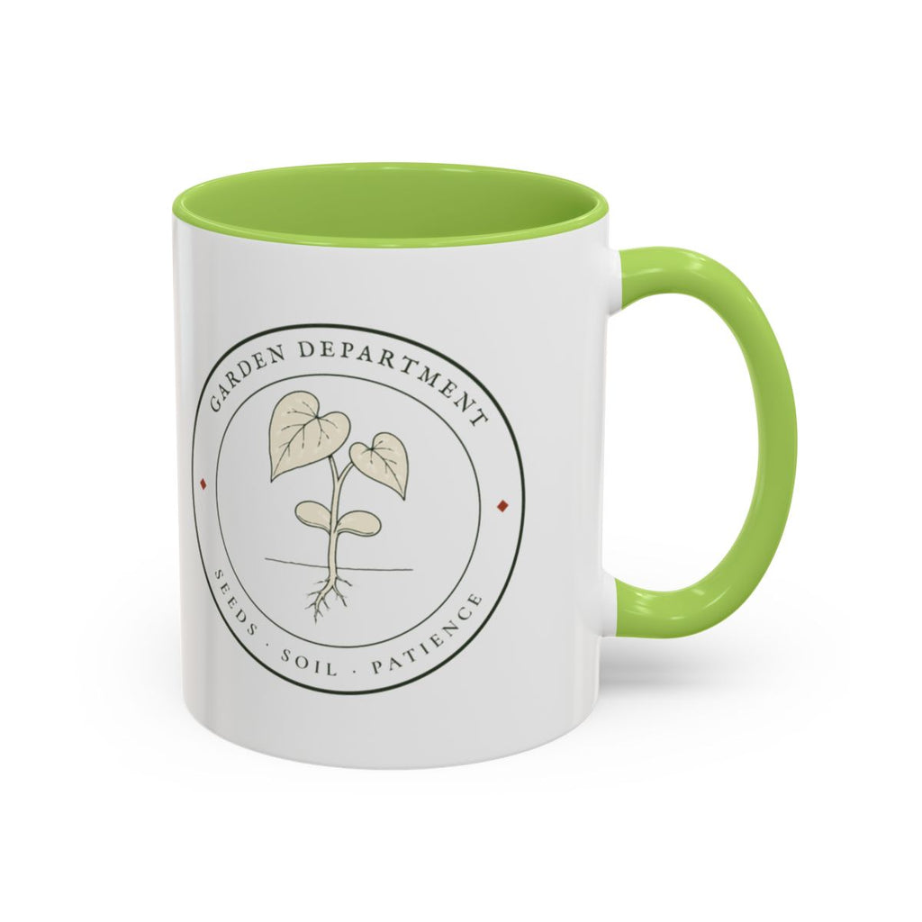 Garden Department Seal Mug in Light Green, right side