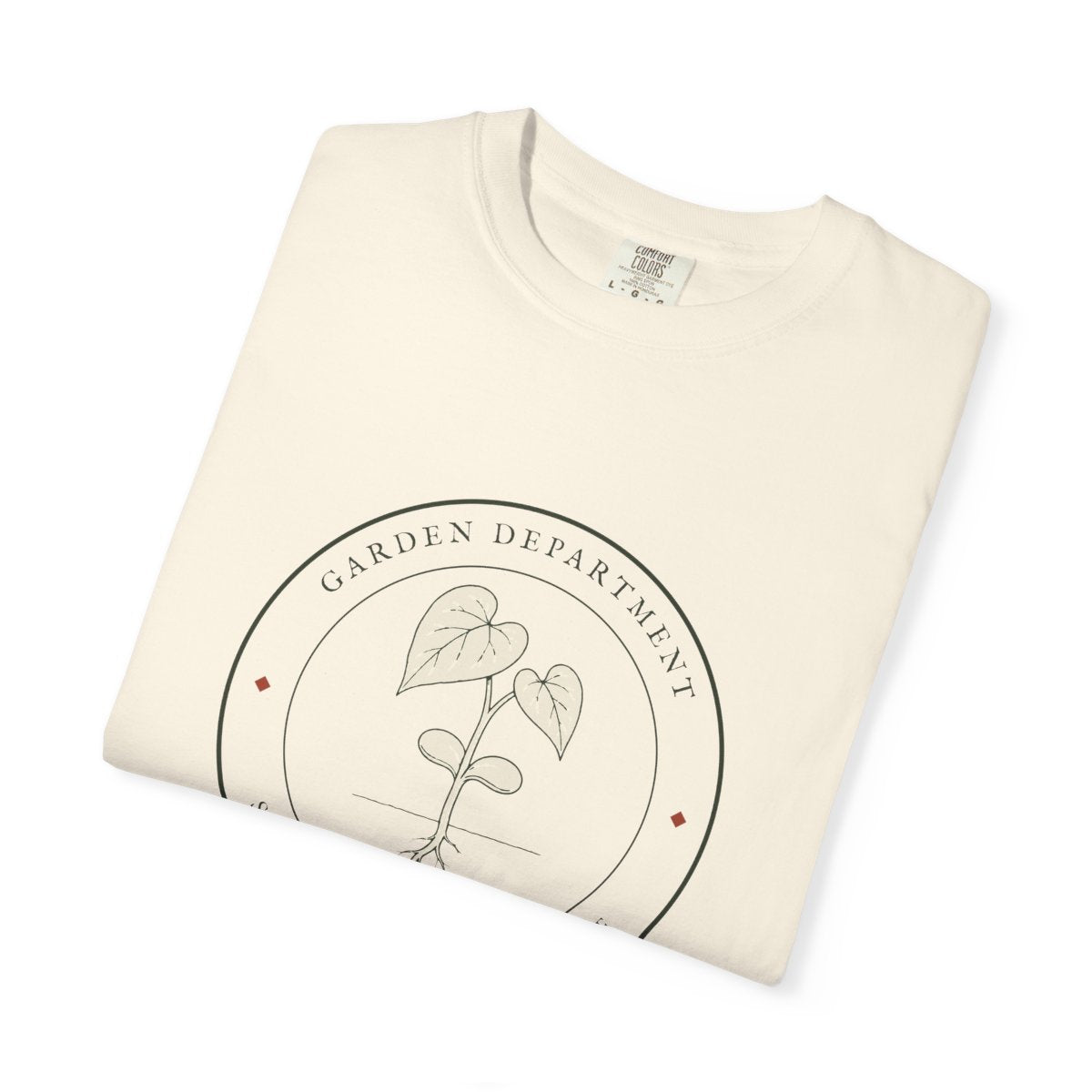 Garden Department Seal Tee in Ivory, folded
