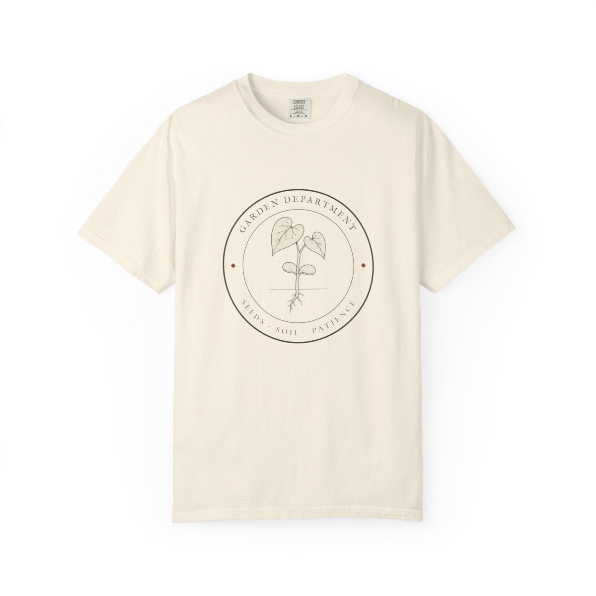 Garden Department Seal Tee in Ivory, front view