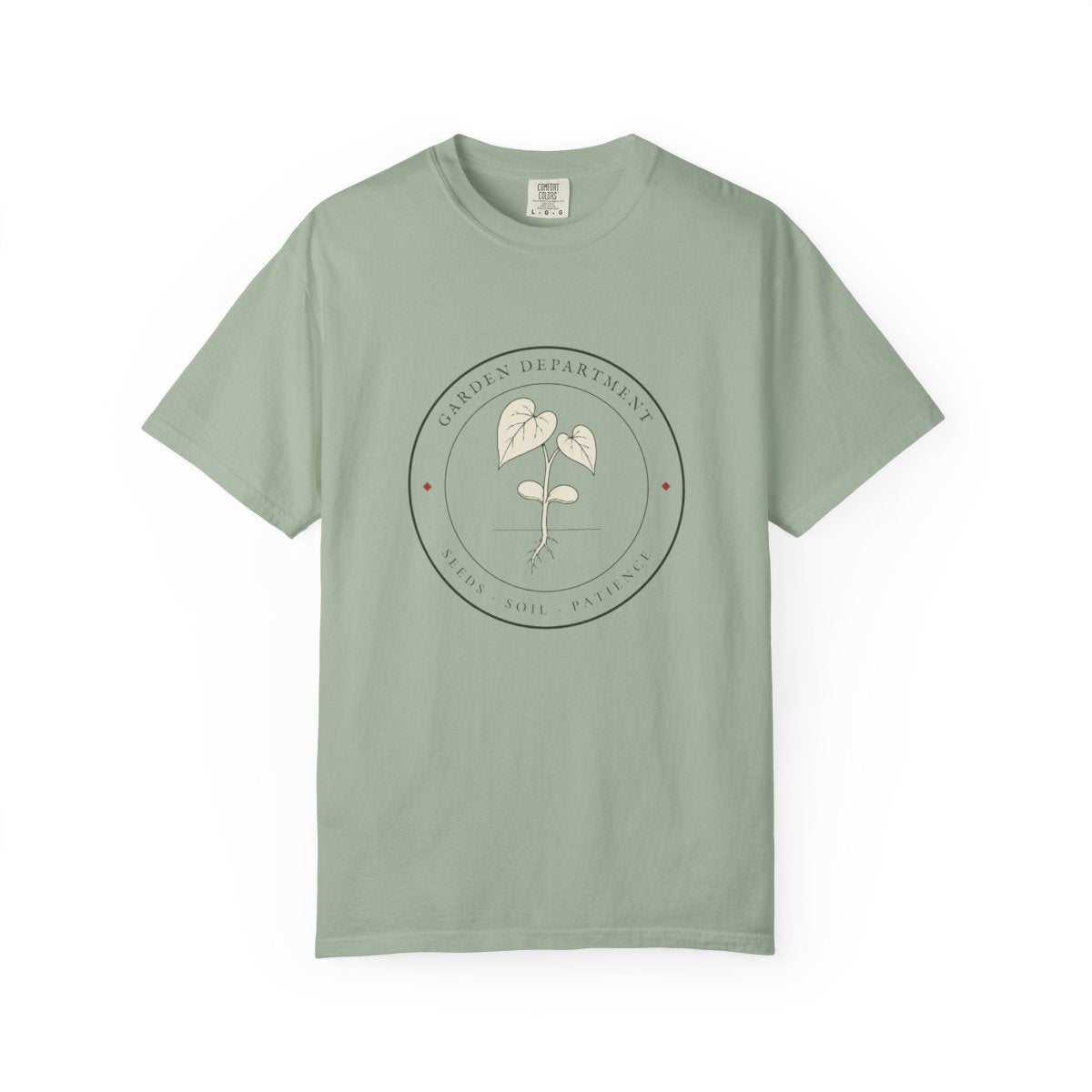 Garden Department Seal Tee in Bay, front view