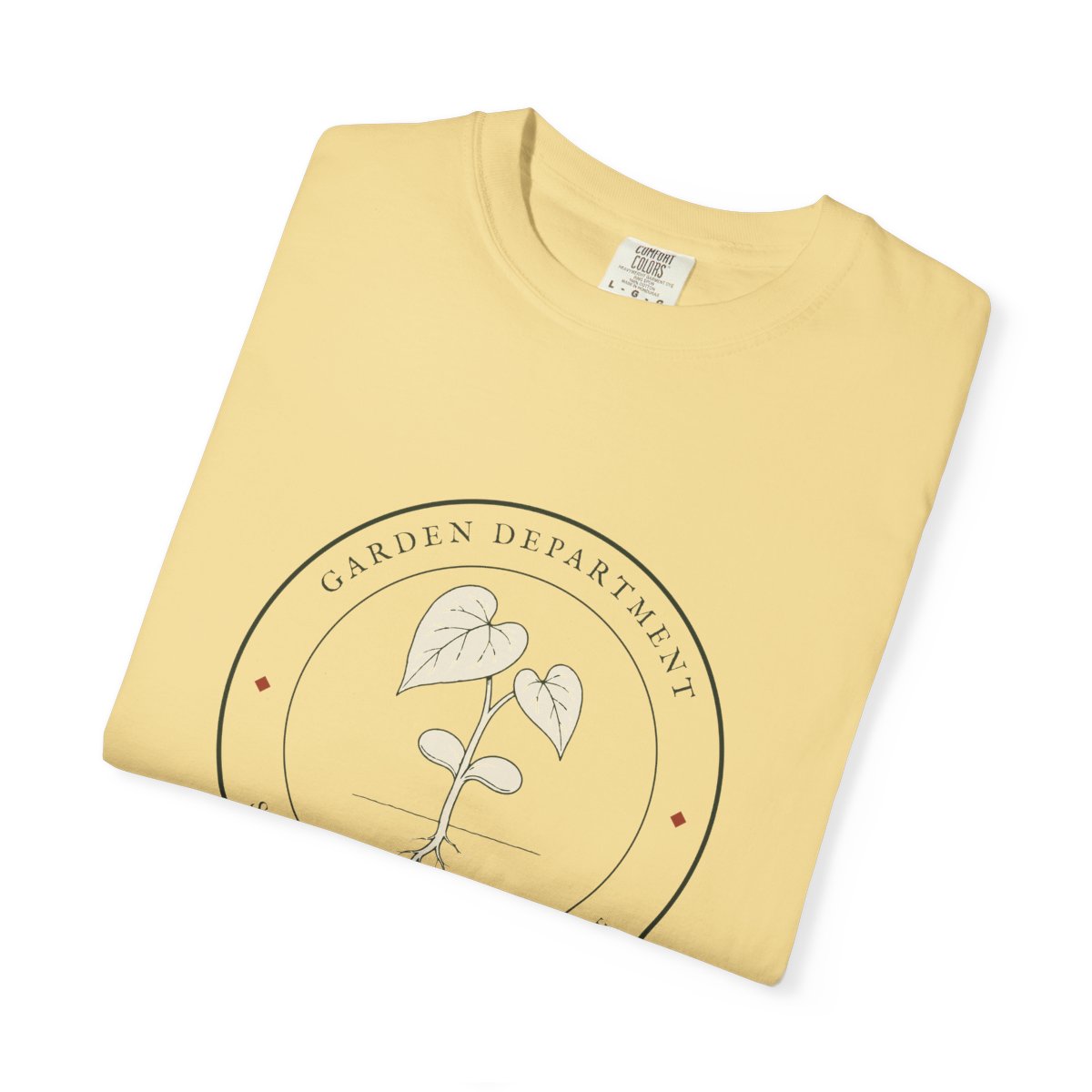 Garden Department Seal Tee in Butter, folded