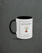 Seed Catalogue Mug in Black, styled